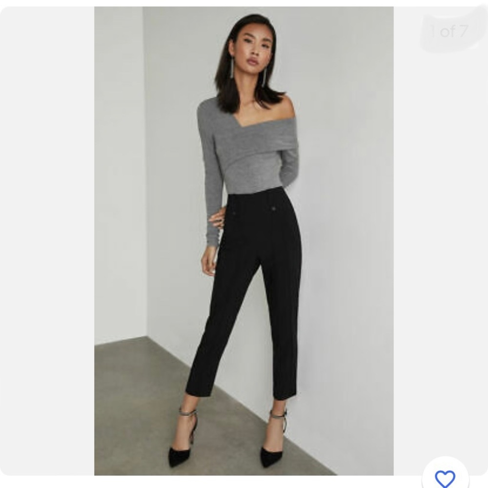 NWOT BCBG Max Azria Pintuck Black Cropped Pants